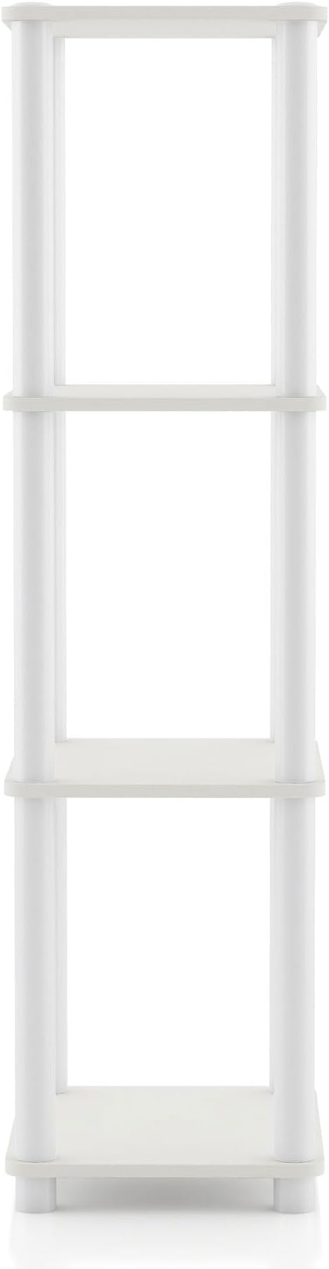 Homes: Inside + Out Apexa Modern 4-Tier Narrow Shelving Units, Collectibles Display Shelves, Easy Assembly Standing Shelf, Home Storage Organizer for Living Room, Bedroom, Office, White - Image 12