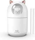 Portable Small Humidifier, 300ml Mini Cool Mist Humidifier with Night Light, USB Personal Humidifier Auto Shut-Off, Ultra-Quiet, 2 Spray Modes, Suitable for Home Office Travel(white) by Dgffan