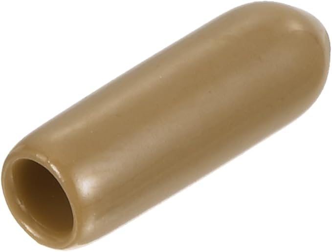 uxcell 20pcs Rubber End Caps 3.5mm(1/8") ID Vinyl PVC Round Tube Bolt Cap Cover Screw Thread Protectors Light Brown by uxcell