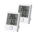 BALDR Digital Mini Hygrometer & Indoor Thermometer - Monitor Room Temperature & Humidity with a Hydrometer, Humidity Sensor, & Indoor Thermometer for Home, Office, Greenhouse, & More (White, 2 Packs) by BaldrInc