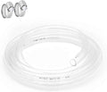 Clear Vinyl Tubing 5/8" ID × 13/16" OD -25 Ft 60PSI,Flexible Plastic Tube,BPA Free Non-Toxic, Multipurpose Hybrid Clear Reinforced Tubing with 2 Screw Clamps by ProfessionalBrand