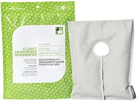 Ever Bamboo Closet Deodorizer & Dehumidifier w/Natural Bamboo Charcoal (130 g x 2) by Ever+Bamboo