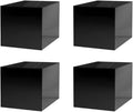4 Pack 4" Acrylic Display Riser Box with One Open Side No Assembly Versatile Glossy Black Square Retail Merchandise Storage Bin or Product Platform by Marketing Holders by MarketingHolders