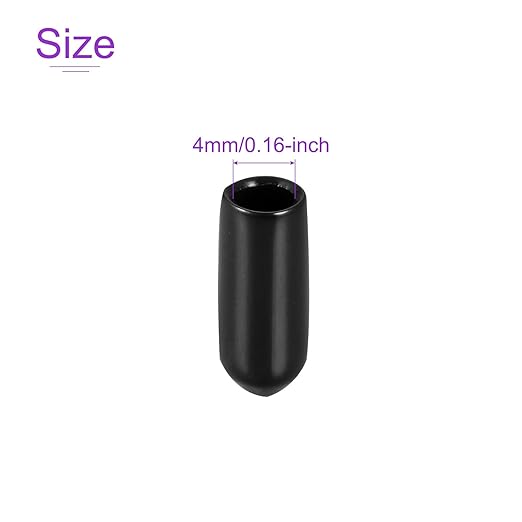 DMiotech 100 Pack 4mm ID Black Screw Thread Protectors Rubber End Caps Bolt Covers for Screw Bolt Furniture Pipe - Image 4