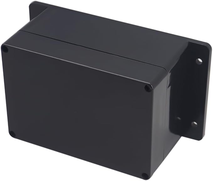 Project Box ABS Plastic Black Electrical Boxes IP65 Waterproof DIY Electronic Junction Box Power Enclosure with Fixed Ear 6.2x4.3x3.5 inch (160x110x90 mm) by Otdorpatio