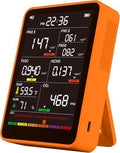 Professional Indoor Air Quality Monitor with AQI Beep Alarms, Portable Real-Time Detector for Home Cars Plants and Pets (Orange) by AirQualityMonitor