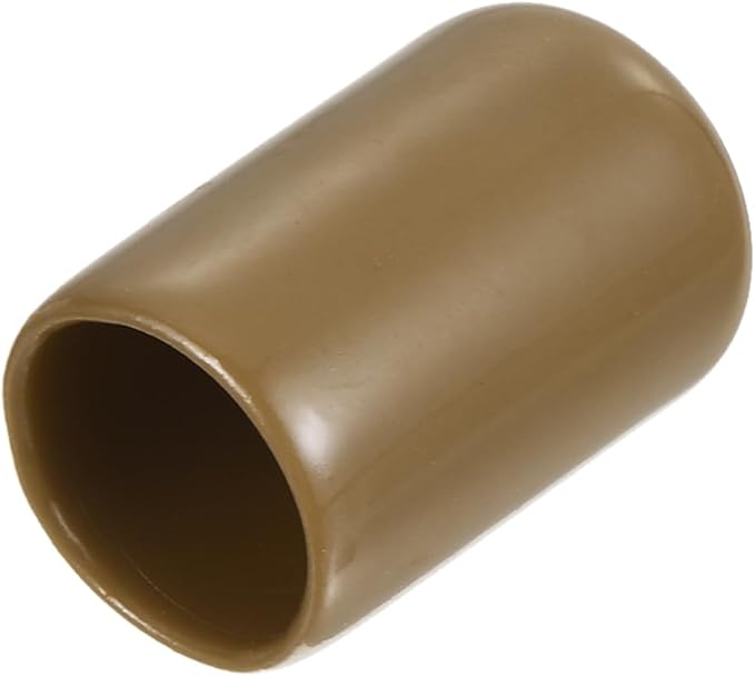 uxcell 20pcs Rubber End Caps 12mm(1/2") ID Vinyl PVC Round Tube Bolt Cap Cover Screw Thread Protectors Light Brown by uxcell