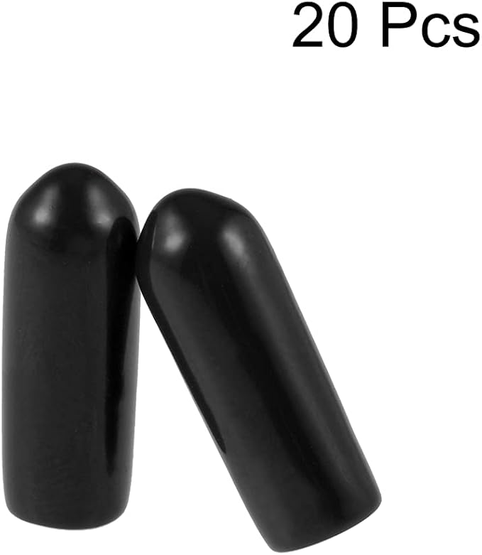 uxcell 20pcs Rubber End Caps 3.5mm ID Vinyl Round Tube Bolt Cap Cover Thread Protectors Black - Image 2