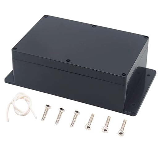 Junction Box, Zulkit Project Box Waterproof Dustproof IP65 ABS Universal Electrical Boxes Enclosure with Fixed Ear Black 9.06 x 5.91 x 3.35 inch (230 x 150 x 85 mm)(Pack of 1) by Zulkit
