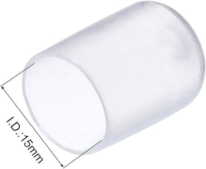 uxcell 20pcs Rubber End Caps 15mm ID Vinyl PVC Round Tube Bolt Cap Cover Screw Thread Protectors Clear - Image 3