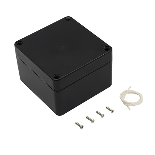 LeMotech Junction Box IP65 Waterproof Project Box Dustproof ABS Plastic Electrical Boxes Universal Enclosure for Electronic Black 3.29x 3.19x 2.2 inch (83 x 81 x 56mm)(Pack of 1) by LeMotech
