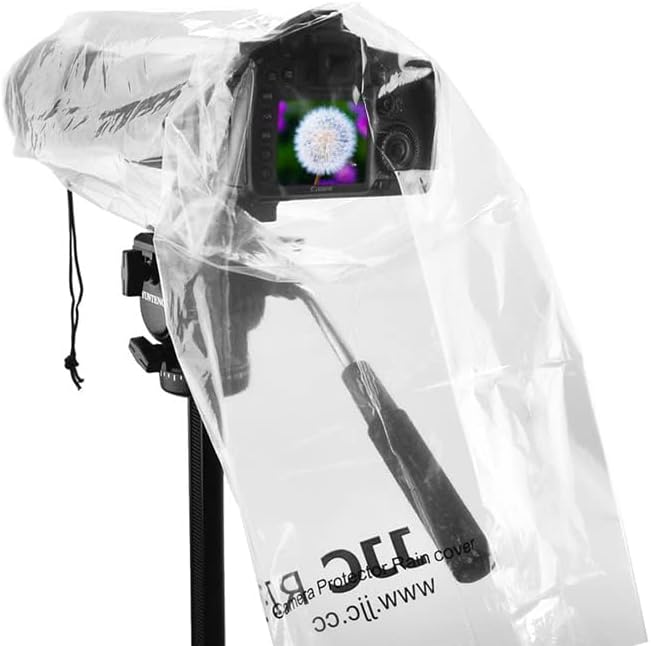 JJC DSLR Camera Rain Cover, Rain Coat Sleeve Protector for Canon Nikon Fujifilm Sony Olympus Panasonic Pentax Sigma with a Lens up to 18", PE Material Clear See-Through(2 Pack) - Image 2