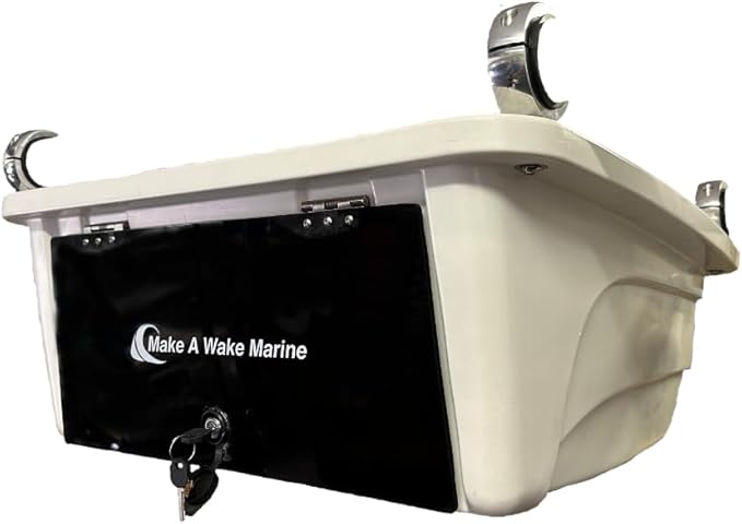 T-Top Electronic Box for Center Console Boats - Dry Storage, Lockable, Mounting Clamps Included Universal Design, Stereo, Radio, White - Image 8