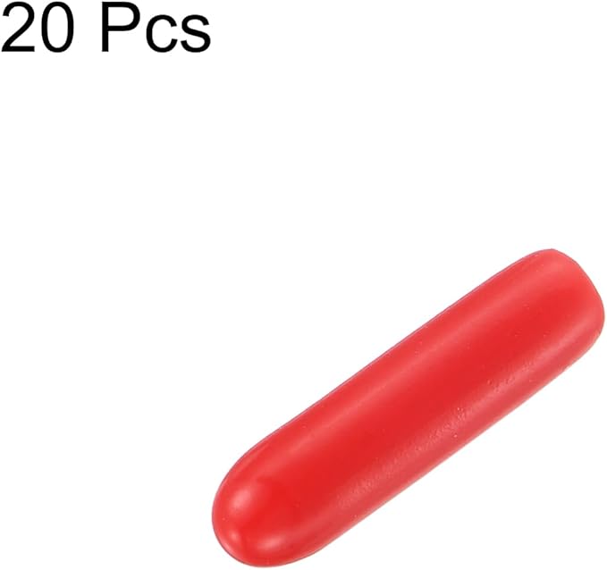 uxcell 20pcs Rubber End Caps 1.5mm ID Vinyl Round Tube Bolt Cap Cover Thread Protectors Red - Image 2