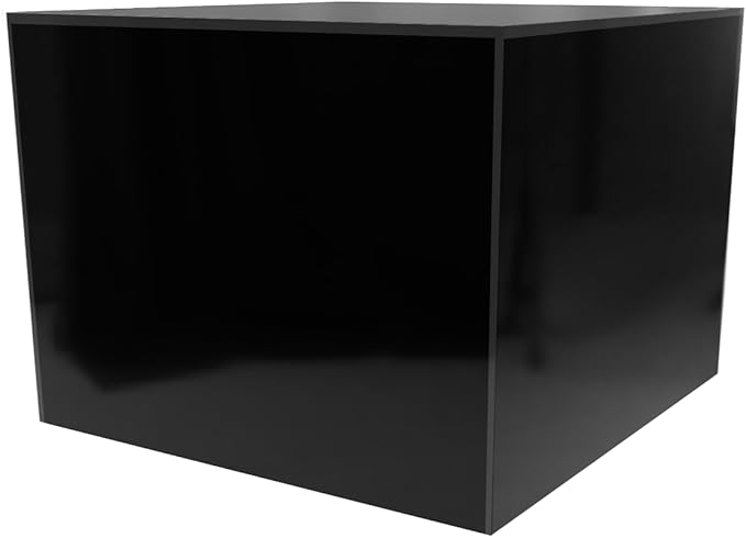 Black Acrylic Display Box Versatile 5 Sided Pedestal 7.75" x 7.75" x 6" Inch Merchandise Storage Bin No Lid Retail Product Riser One Open Side by Marketing Holders by MarketingHolders