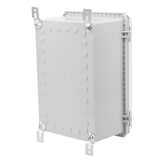 Zulkit Junction Box IP67 Waterproof Electrical Box Hinged Clear Cover Stainless Steel Latch Plastic Enclosure for Project w Mounting Plate Wall Bracket and 2 Cable Gland 11"x7.5"x5.5"/280x190x140mm - Image 8