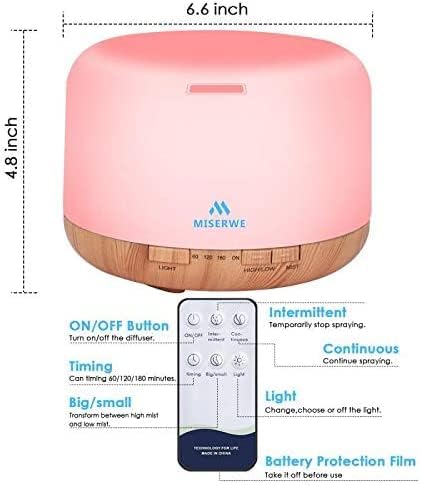 500ml Diffuser with Remote Control Waterless Automatic Shut Off Essential Oil Diffusers with Timing Mode Adjustable Oil Diffuser for Home - Image 2