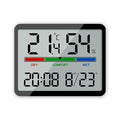 Digital Hygrometer Indoor Thermometer, Clock with Temp & Humidity, Temp Gauge with Comfort Indicator, Wall/Magnetic/Desk Alarm Clock for Bedroom, Baby Room, Office, Kitchen, Garage (Black) by LUZSCO