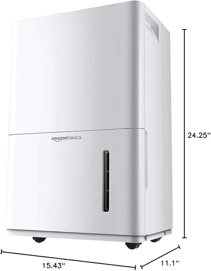Amazon Basics 50-Pint Large Dehumidifier with Humidity Control, Timer, Auto-Defrost, Overflow Protection, Energy Star Certified, Washable Filter for Rooms up to 4000 SFT, White - Image 7