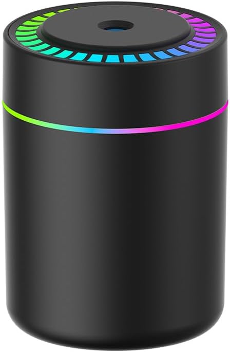 180ml Portable Small Humidifier with Colorful LED Night Light, USB Personal Desktop Humidifier for Car Home Office Travel, Auto Shut-Off, 2 Mist Modes, Super Quiet by HKTOPCNE