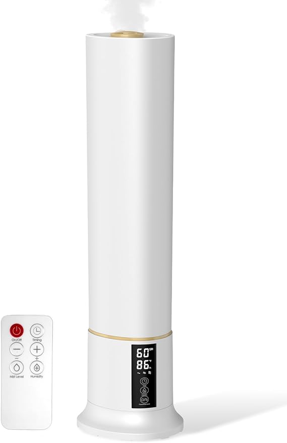 Humidifier Large Room,2.4Gal Cool Mist Humidifiers for Bedroom 9L High Capacity 24dB Quiet Air Humificador fit Removable Water Tank 360° Adjustable, Top Fill & Easy Clean with Remote Control by PNTCK