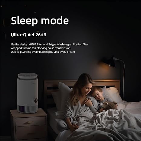 2-in-1 Humidifier and Air Purifier Combo, Mistless Evaporative Humidifier and HEPA Filter Air Purifier, Silent, WIFI Smart for Bedroom, White - Image 5