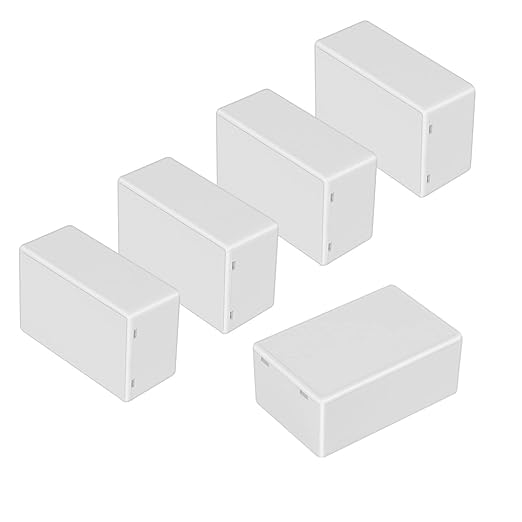 LeMotech Project Box 5 Pieces ABS Plastic Electrical Project Case Small Junction Box for Electronics White 2.75 x 1.77 x 1.14 inch (70 x 45 x 29 mm) by LeMotech
