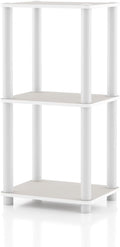 Homes: Inside + Out Apexa Modern 3-Tier Narrow Shelving Units, Collectibles Display Shelves, Easy Assembly Standing Shelf, Home Storage Organizer for Living Room, Bedroom, Office, Taupe Grey by HOMESInsideOut
