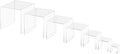 Marketing Holders Acrylic Riser Display Stands 2" Through 8" High 7 Pieces Clear Plastic Countertop Decorative Pedestal Tabletop Showcase for Jewelry Stores and Florists by MarketingHolders