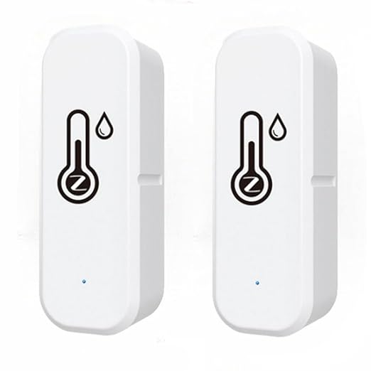 ZigBee Indoor Temperature and Humidity Sensor,Compatible with Alexa and Google Home,for Home,Baby Rooms,Greenhouses Accessories,Office 2Pack(No Include Battery) by Unknown