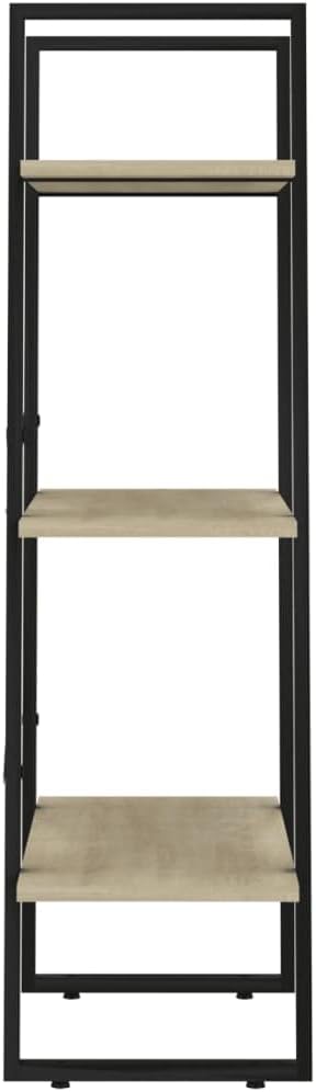Industrial 4-Tier Storage Shelf 41.3" H Sonoma Oak Engineered Wood & Matte Black Metal Small Bookcase for Living Room Bedroom Office - Image 7