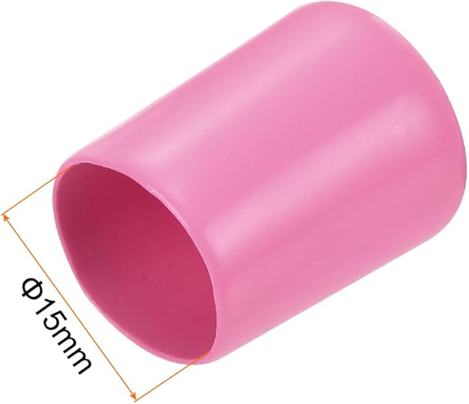 uxcell 20pcs Rubber End Caps 15mm ID Vinyl PVC Round Tube Bolt Cap Cover Screw Thread Protectors Pink - Image 3