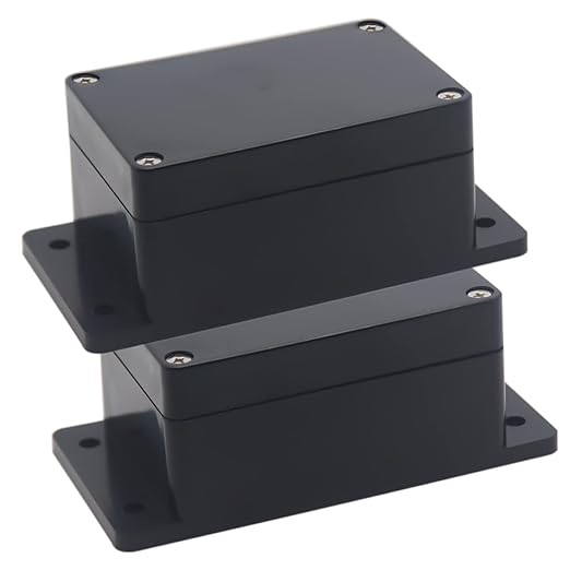 Watertight Junction Box, IP67 Waterproof Project Box Durable ABS Plastic Electronic Enclosure Case for DIY Electrical Project with Wall Fixed Ear 3.94" x 2.68" x 1.97"(100 x 68 x 50 mm) 2Pcs by YETLEBOX