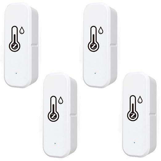 ZigBee Indoor Temperature and Humidity Sensor,Compatible with Alexa and Google Home,for Baby Rooms,Greenhouses Accessories,Garages,Office 4Pack(No Include Battery) by Unknown