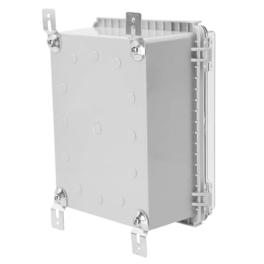Zulkit Junction Box IP67 Waterproof Electrical Box Hinged Clear Cover Stainless Steel Latch Plastic Enclosure for Project w Mounting Plate Wall Bracket and 2 Cable Gland 8.7"x6.7"x4.3"/220x170x110mm - Image 8