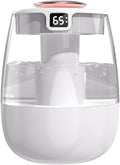 DONGKER Double Spray Humidifier,1L Silent USB Digital Display Humidifier with 2 Mist Modes & Night Light for Car Office Home Room by DONGKER