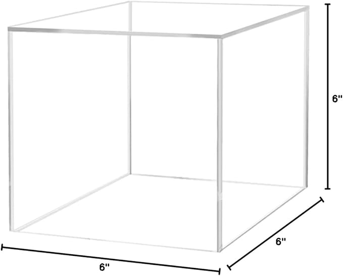 6" Acrylic Display Riser Box Clear with One Open Side No Lid Versatile Square Lucite Retail Product Platform or Merchandise Storage Bin No Assembly by Marketing Holders - Image 2