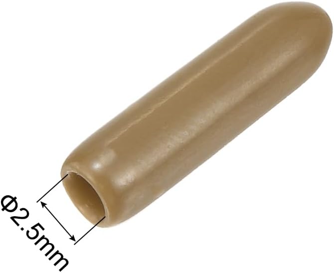 uxcell 20pcs Rubber End Caps 2.5mm ID Vinyl PVC Round Tube Bolt Cap Cover Screw Thread Protectors Light Brown - Image 3