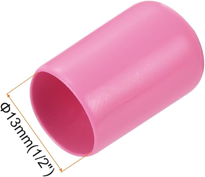 uxcell 20pcs Rubber End Caps 13mm ID Vinyl PVC Round Tube Bolt Cap Cover Screw Thread Protectors Pink - Image 3