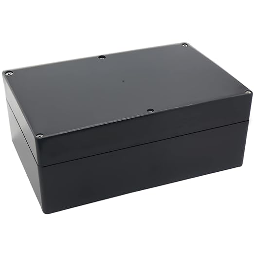 Watertight Junction Box, IP67 Waterproof Project Box Durable ABS Plastic Electronic Enclosure Case for DIY Electrical Project Black 11.42" x 8.27" x 3.94"(290 x 210 x 100 mm) by YETLEBOX