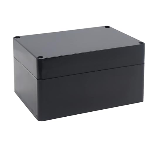 Watertight Junction Box, IP67 Waterproof Project Box Durable ABS Plastic Electronic Enclosure Case for DIY Electrical Project Black 6.30" x 4.33" x 3.54"(160 x 110 x 90 mm) by YETLEBOX
