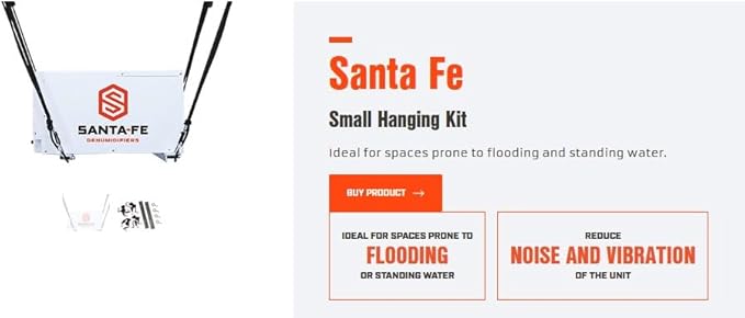 Santa Fe Small Hang Kit for Santa Fe Dehumidifiers for Standing Water in Crawl Spaces, Basements, Attics (part 4036695) - Image 2