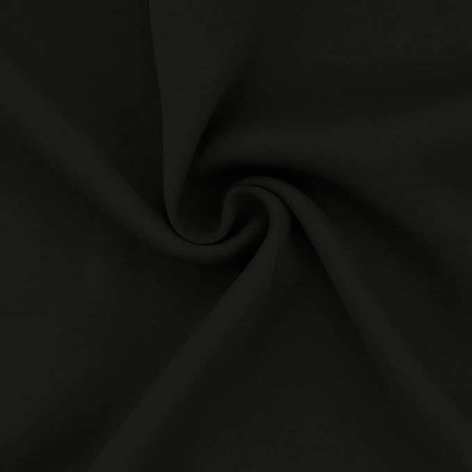Easy-Going Rod Pocket Blackout Curtains for Bedroom, Room Darkening Window Curtains for Living Room, Thermal Insulated Noise Reduction Solid Window Drapes, 2 Panels(34x63 in, Black) - Image 5