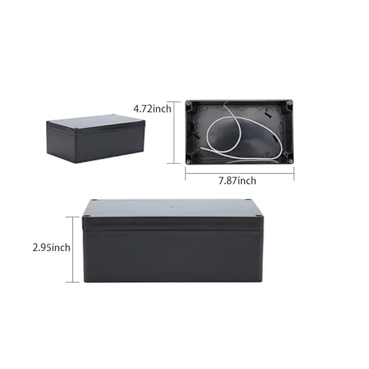 Project Box for Electronics -Electrical Enclosure, Junction Box ABS Plastic Dustproof Waterproof IP65, with 4 PCS M16 Cable Glands Black (7.87 x4.72 x2.95 inch (200x120x75 mm)) - Image 2