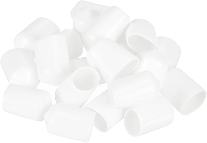 uxcell 20pcs Rubber End Caps 13.5mm ID Vinyl Round Tube Bolt Cap Cover Thread Protectors White - Image 4