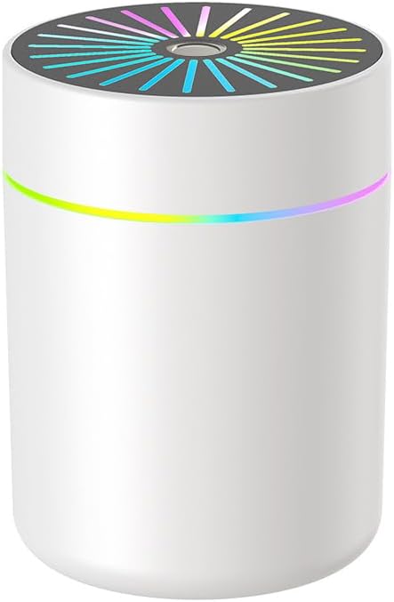 180ml Portable Small Humidifier with Colorful LED Night Light, USB Personal Desktop Humidifier for Car Home Office Travel, Auto Shut-Off, 2 Mist Modes, Super Quiet by HKTOPCNE
