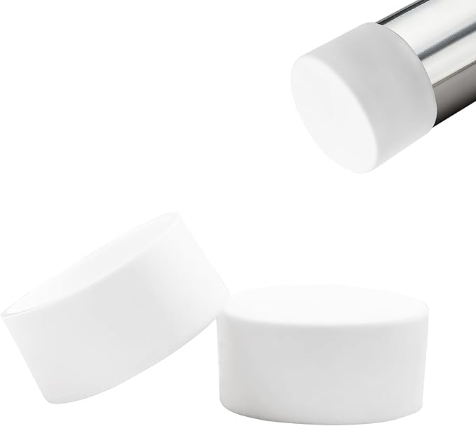 2 Pcs 2-15/16" (75 mm) Round Chair Leg Tips Caps, Silicone Rubber Furniture Leg Floor Protectors, Reduce Noise Folding Metal Chair Leg Cap Replacement for Bar Stool Leg Patio Indoor, White by BOPOREAE