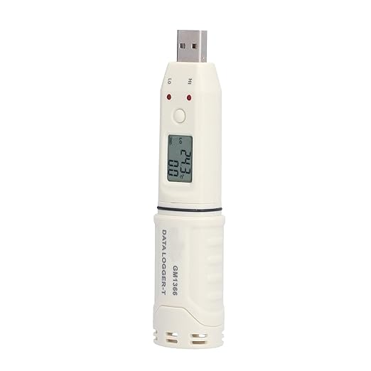 Temperature Data Logger, Battery Powered Low Power Consumption Digital Humidity Data Logger Compact for Office for Indoor for Home by Unknown