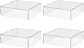 4 Pack Clear Acrylic Display Box with One Open Side No Lid 6.75" x 6.75 x 2 Versatile Plexiglass Merchandise Storage Bin or Retail Product Riser by Marketing Holders by MarketingHolders