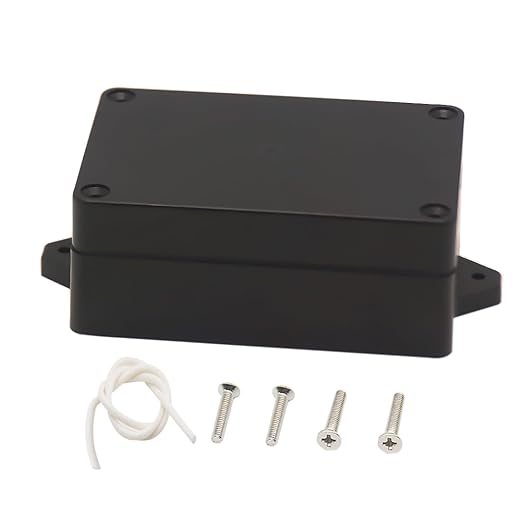 Zulkit Junction Box ABS Plastic Dustproof Waterproof IP65 Universal Electrical Boxes Project Enclosure with Fixed Ear Black 3.94 x 2.68 x 1.57 Inch (100 x 68 x 40 mm) (Pack of 1) by Zulkit